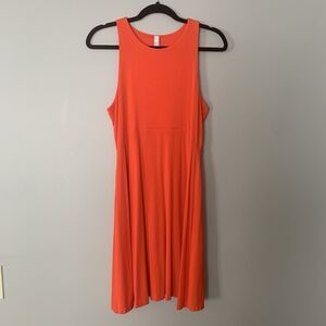Athleta Womens Size Medium Santorini Thera Dress Orange Sleeveless Stretchy Soft